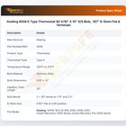 4508 K Type Thermostat W/ 5/16" X 10" S/S Blub, .187" D-Stem Flat & Terminals