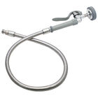 T&S Brass B-0100-M 44" Flexible Stainless Steel Hose, 1/2" Male Inlet, Automatic shut-off Valve With Spray Head