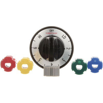 Ember Glo 8445-15 Black Knob 2" DIA, OFF-LO-2-6-HI, W/Silver Overlay