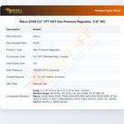 Nieco 2049 1/2" FPT NAT Gas Pressure Regulator, 3-6" WC
