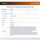 Dean 826-1712 Oil Pump Motor W/ Ga Sket, 115V, 115 VAC