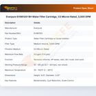 Everpure EV961201 BH Water Filter Cartridge, 1/2 Micron Rated, 3,000 GPM