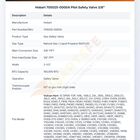 Hobart 705025-0000A Pilot Safety Valve 3/8"