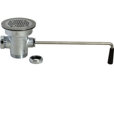 T&S Brass B3952 3-1/2" Sink Twist Handle Waist Drain W/ 2" NPS Outlet