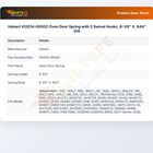 Hobart 412014-00002 Oven Door Spring with 2 Swivel Hooks ,6-1/8" X .844" DIA