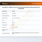 Star Mfg 2T-Y1668 Fryer LCH Hi-Limit Thermostat 450&deg;F  Manual Reset 5/16" Nickel Bulb