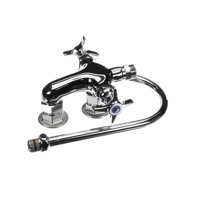T&S Brass B-0316 Wall Mount Vertical Mixing Faucet Assembly W/Swivel Gooseneck