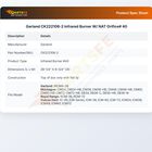 Garland CK222106-2 Infrared Burner W/ NAT Orifice# 40