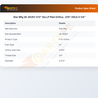 Star Mfg 2K-45357 372" Dia LP Pilot Orifice, .010" HOLE X 1/4"