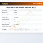Garland 1948302 Oven Thermostat W/ Blub, 3/16" X 12-1/4"