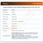 Garland 227010SA J Type TS Safety W/  Magnet Head, 1/4" NPT, 3/16" CCT