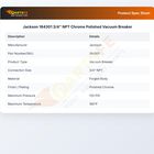 Jackson 184301 3/4" NPT Chrome Polished Vacuum Breaker