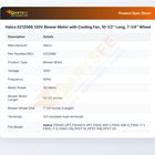 Hatco 0212066 120V Blower Motor with Cooling Fan, 10-1/2" Long, 7-1/4" Wheel