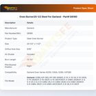 Oven Burner20-1/2  Steel For Garland - Part# G8180