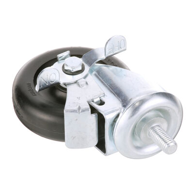 TRUE 830225 Refrigerator 4" Black Stem Caster W/ 1/2-13X1" Brake & Stem