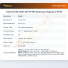 Vulcan Hart 00-712371 1/2" FPT NAT Gas Pressure Regulator, 3-6" WC