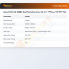 Hobart 498344-0000A Gas Pilot Safety Valve Kit, 1/4" FPT Gas, 1/8" FPT Pilot