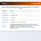 Vulcan Hart 00-498096-00450 Oven Thermostat W/ 3/16" X 11-1/2" bulb 24" CAP
