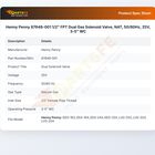 Henny Penny 87648-001 1/2" FPT Dual Gas Solenoid Valve, NAT, 50/60Hz, 25V, 3-5" WC