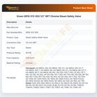 Groen GR10-512-S50 1/2" NPT Chrome Steam Safety Valve