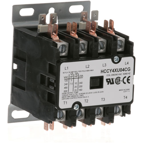 Vulcan Hart VH411497-D3 4 Pole Contactor 208/240V 40A Inductive 50A Resistive