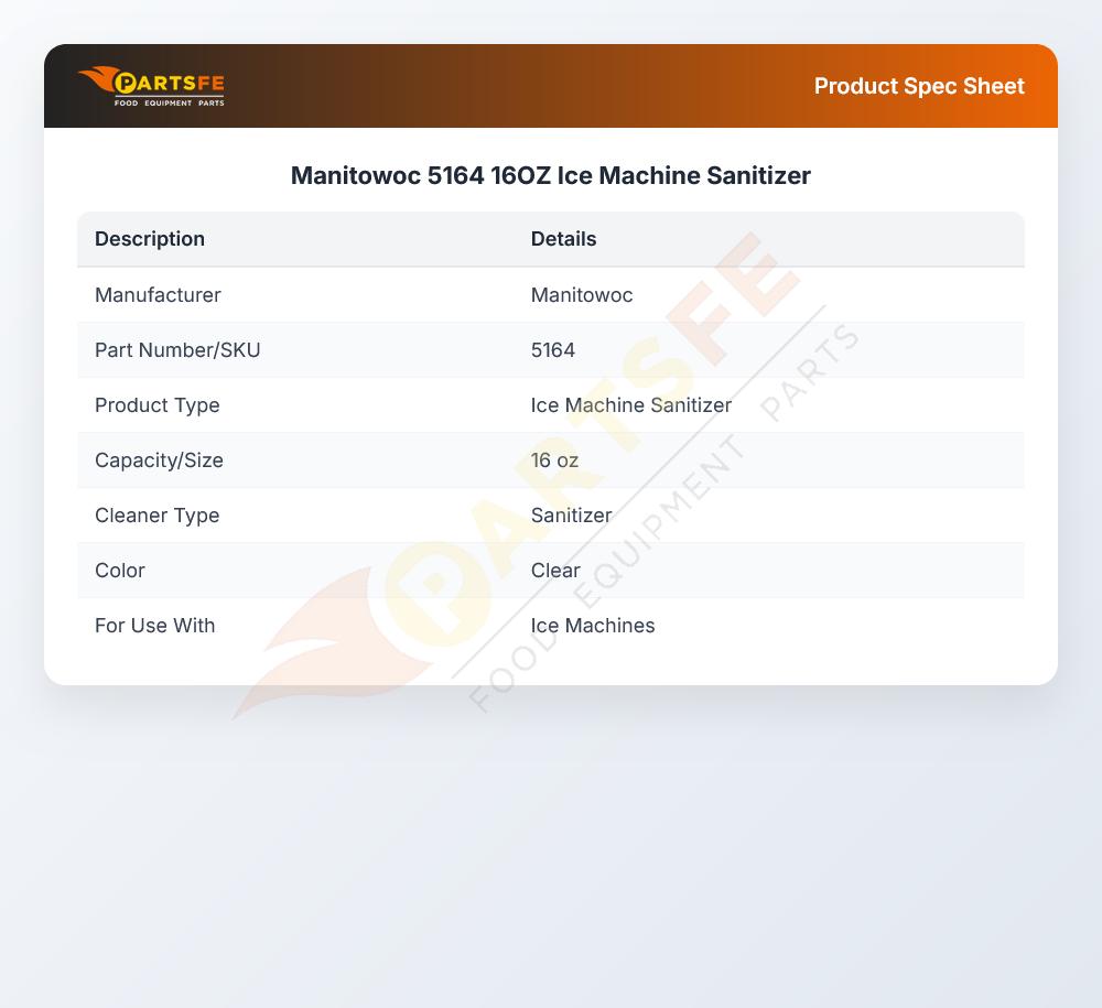 Manitowoc 5164 Sanitizer 16Oz