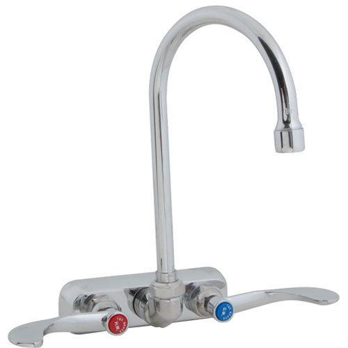 T&S Brass 1146-04 4" Wall-Mounted Faucet w/ Wrist Blade & Handles