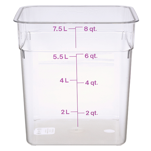 Cambro 8SFSCW441 8 Qt Camsquare Container Allergen-Free Storage