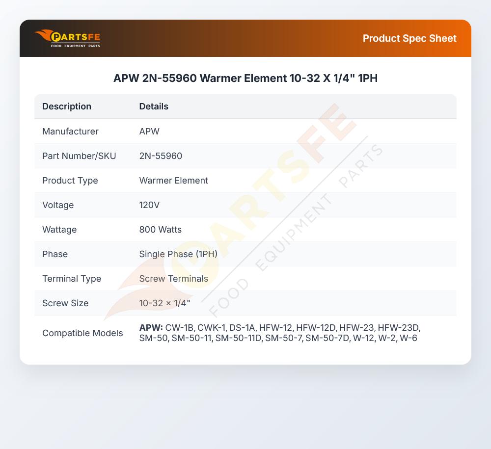 APW 2N-55960 Element 800W 120V