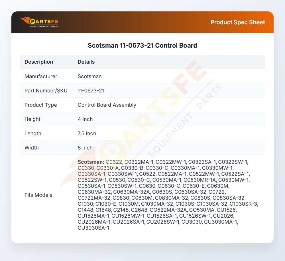 Scotsman 11-0673-21 Ice Machine Control Board