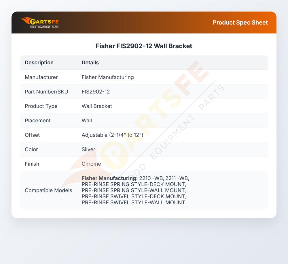 Fisher FIS2902-12 Wall Bracket