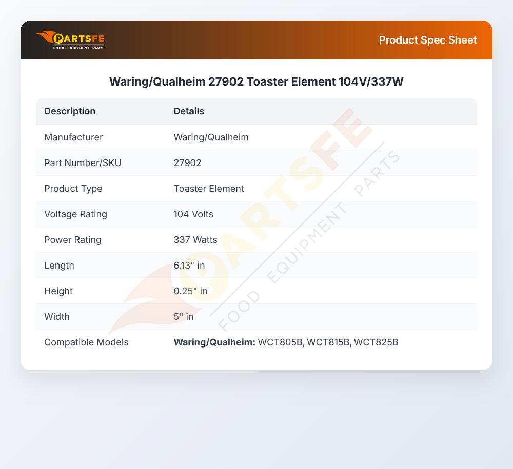 Waring/Qualheim 27902 Element 337W 104V