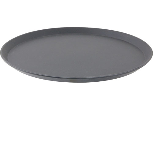 Cambro 1600TL110 16" Black Round Fiberglass Tray, Treadlite