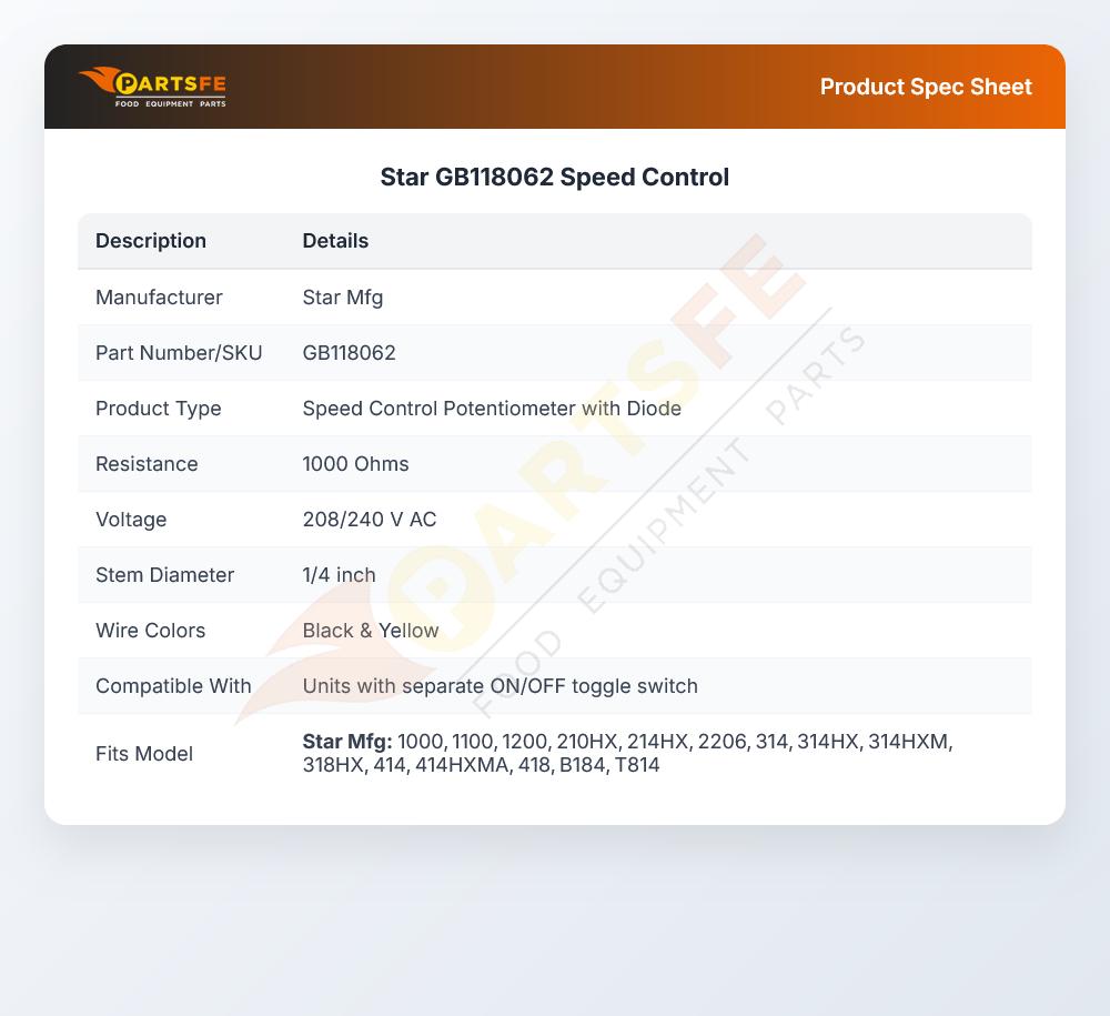 Star GB118062 Speed Control