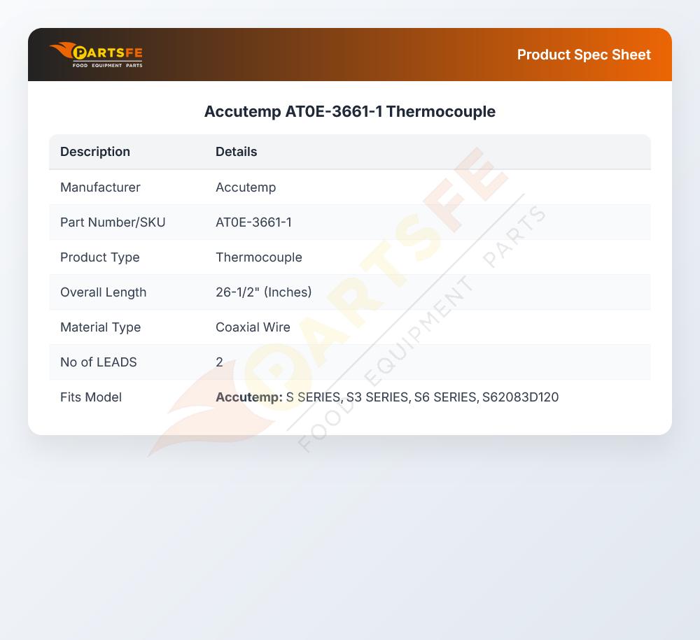 Accutemp AT0E-3661-1 Thermocouple