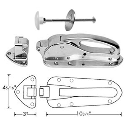 Premco PR102F61/2G Latch Chrome W/Flush strike/Ir
