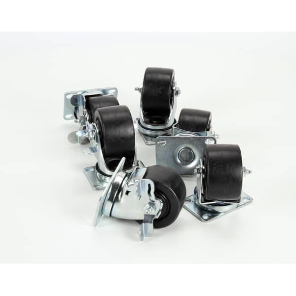 Silver King 10314-91 Caster Plate Kit, 3" White, 4" Thick, Heavy Duty