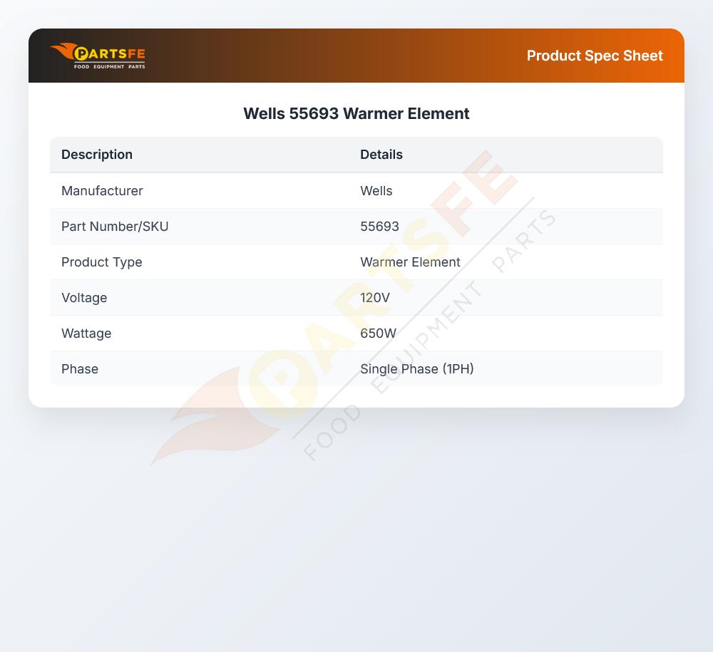 Wells 55693 Warmer Element