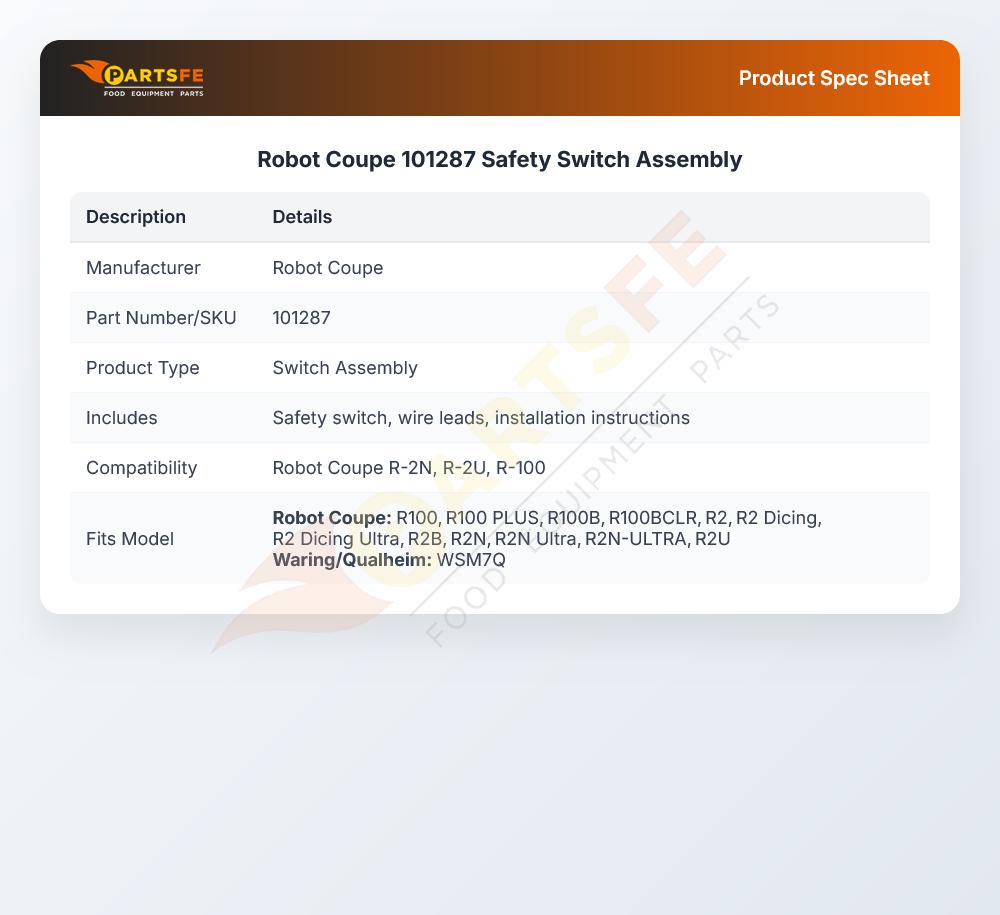 Robot Coupe 101287 Safety Switch Assembly