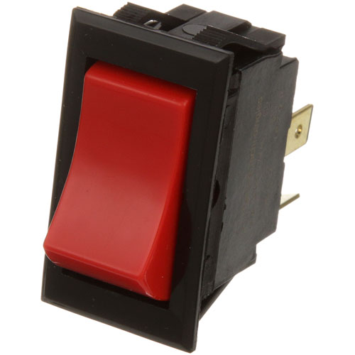 Intermetro RPC13-127 Rocker Switch SPST On/Off Red 7/8" X 1-1/2"