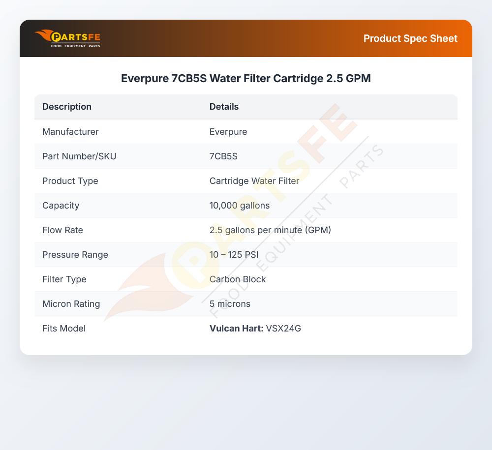 Everpure 7CB5S Water Filter Cartridge 2.5 GPM