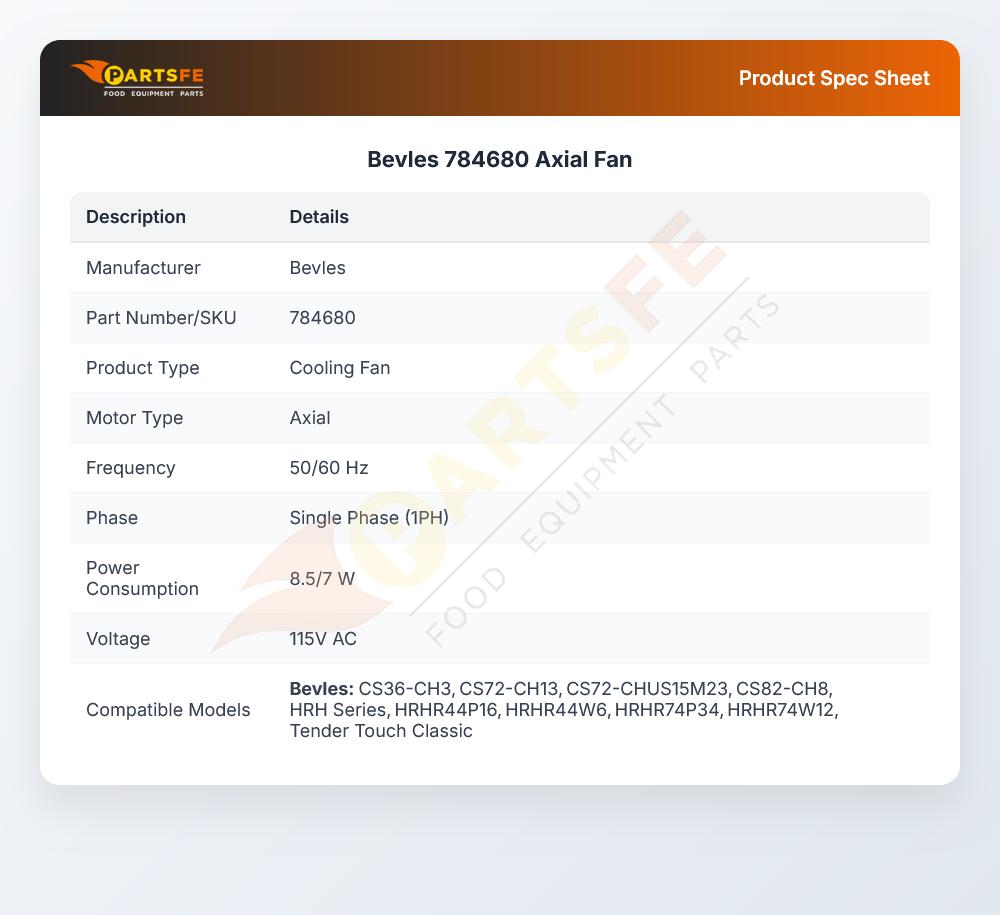 Bevles 784680 Axial Fan