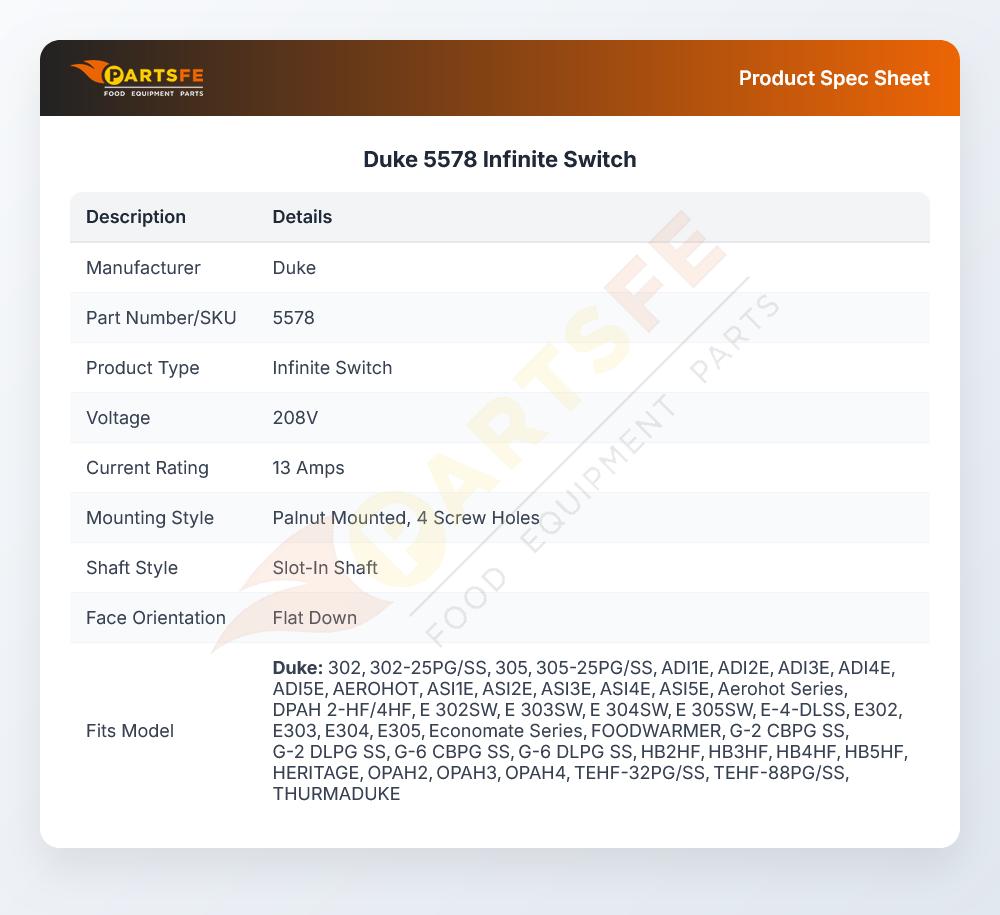 Duke 5578 Infinite Switch