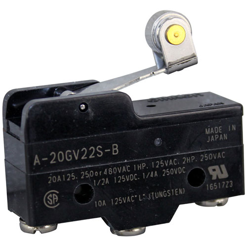 Pitco PTP5047169 Roller Lever Microswitch W/1" MT Centers, 20 AMP, 125/250/480V