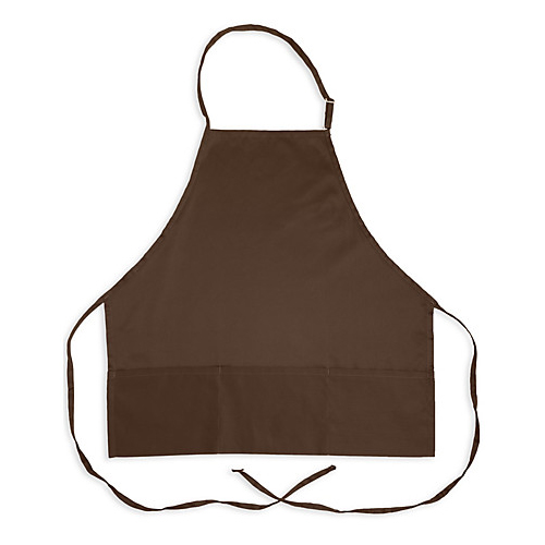KNG 1040COF Adjustable Bib Apron Coffee 3 Pockets 27"