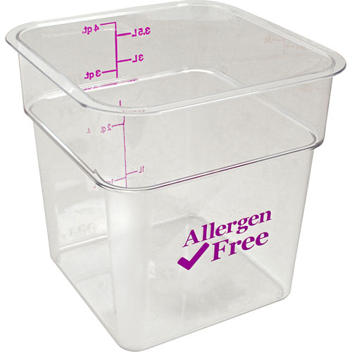 Cambro 4SFSCW441 4 Qt Camsquare Container Allergen-Free Storage