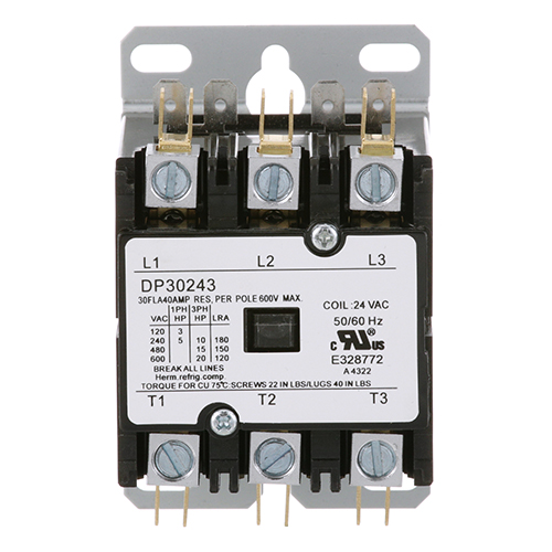 Star Mfg 2E-30700-06 3 Pole Contactor W/ 24 Volt, 30 AMP Inductive/40 AMP Resistive