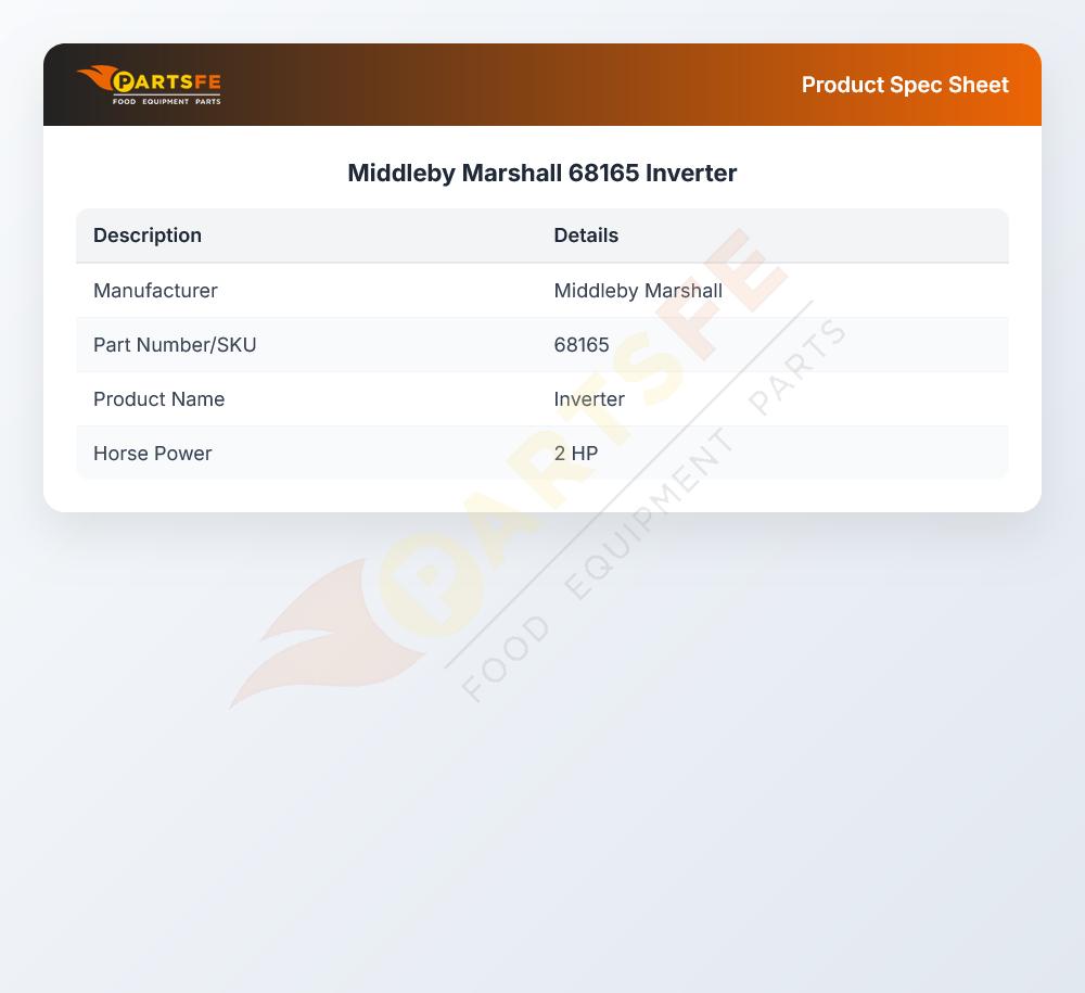 Middleby Marshall 68165 Inverter