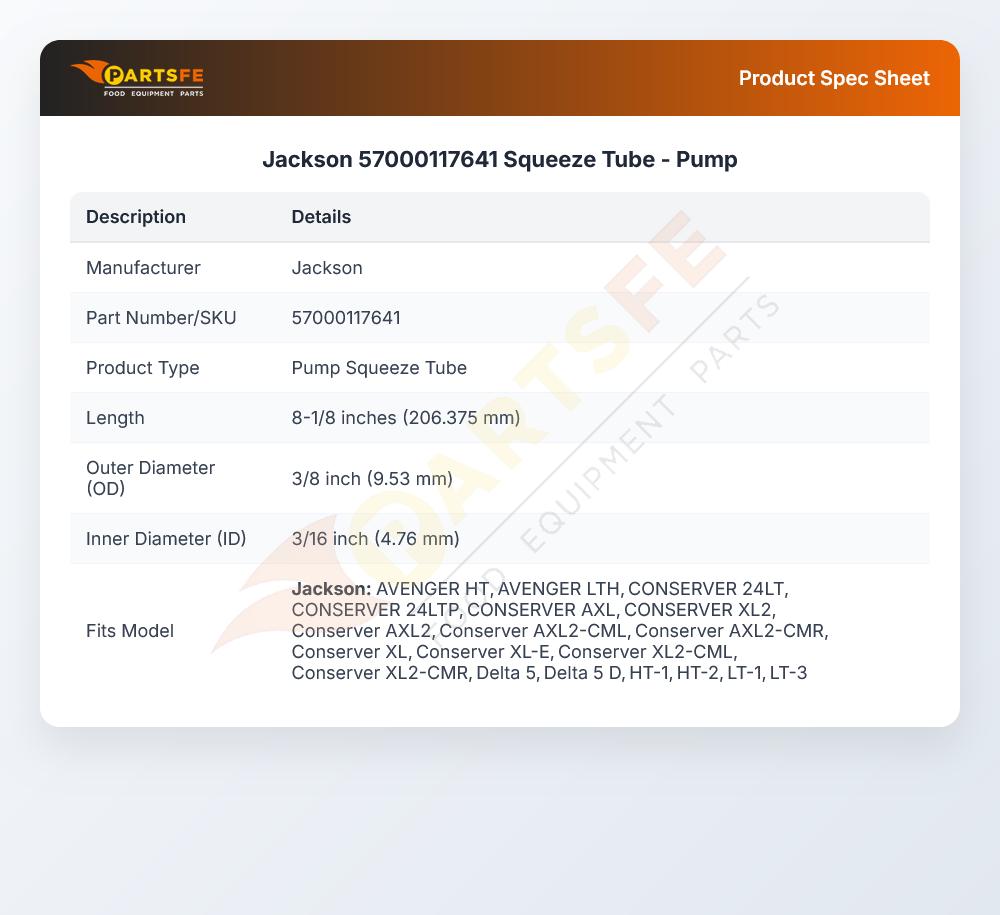 Jackson 57000117641 Squeeze Tube - Pump