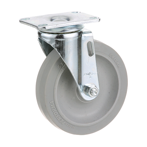 Cres Cor 0569-001 Plate Mount Caster 5"DIA, 1-1/4" Wide Wheel, No Break